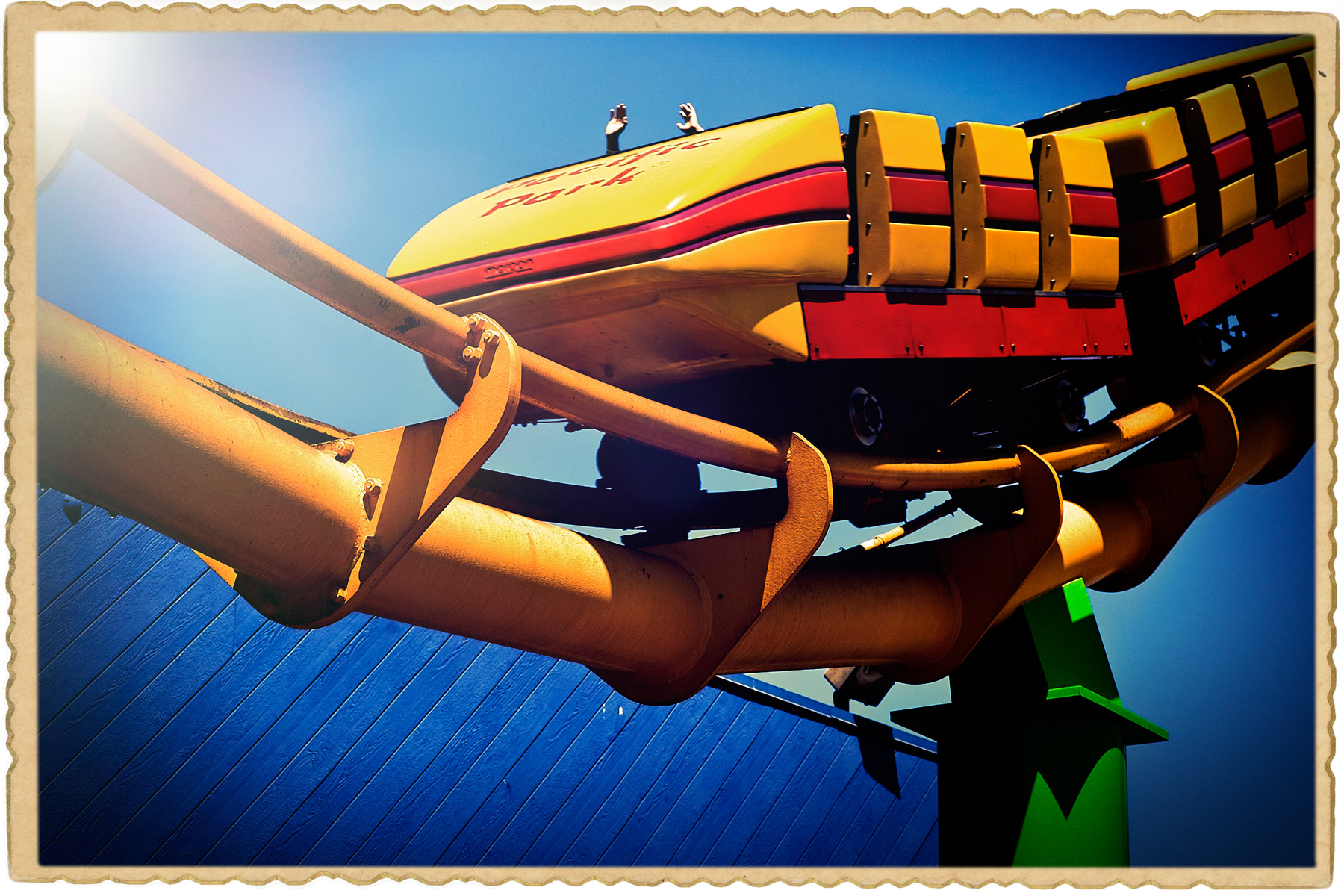 The roller coaster at Santa Monica pier in Los Angeles