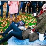 Face-sitting protest outside Parliament against "sexist" porn law. Westminster #London 2014. Ginger Liu #Photography