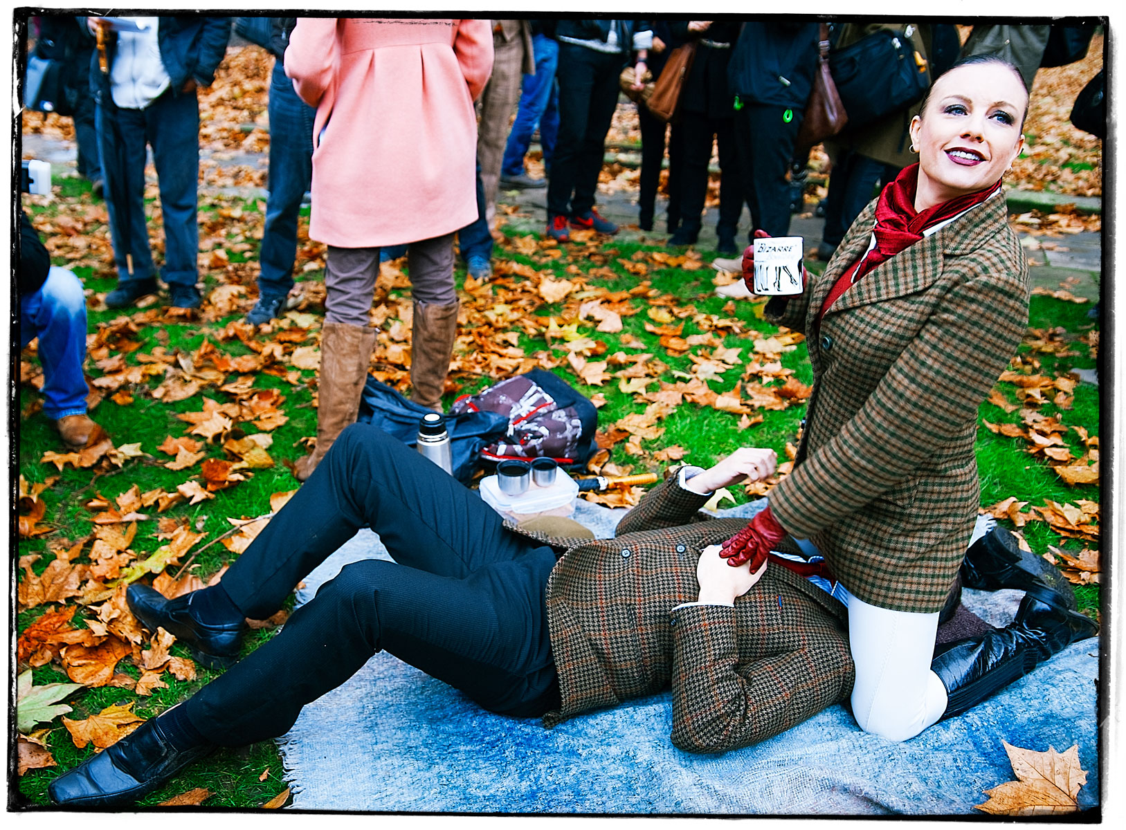 Face-sitting protest outside Parliament against "sexist" porn law. Westminster #London 2014. Ginger Liu #Photography